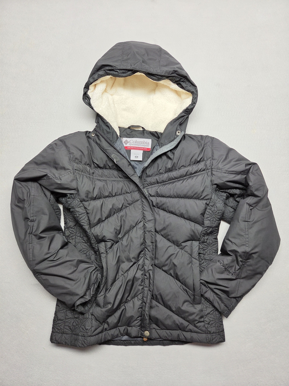 Columbia Women's Convert Black Hooded Insulated Jacket Medium Snow Jacket